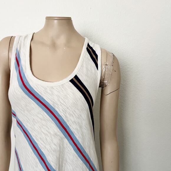 [LOFT] Lou & Grey Striped Slub Jersey Tank Midi Dress Scoop Neck Side Slit Sz XL - Picture 6 of 11